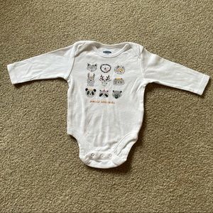 Old Navy “Party Animals” Long Sleeve Bodysuit 3-6 Months